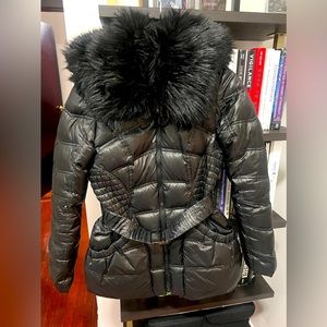 Laundry by Shelli Siegal Fitted Puffer Jacket with Faux Fur Trim - Small